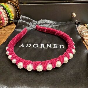 Adorned Velvet Pearl Headband